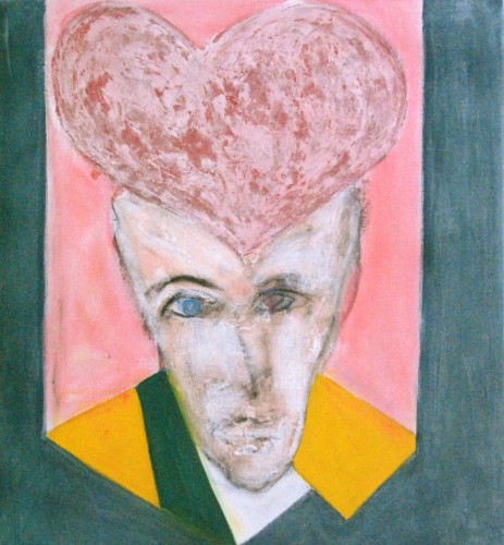 From the Queens: Queen of Hearts/The Academic. Mixed media on canvas, 2010